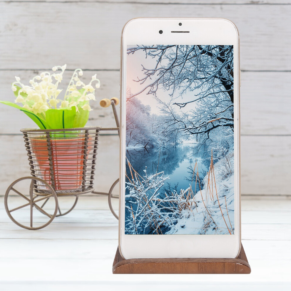 Double-Sided Walnut Desktop Tablet Pc Holder Mobile Phone Stand Bracket Accessory(Nut ) Brown 8471323824819