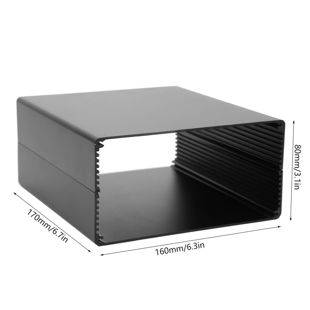 Aluminum Project Box Matte Black Diy Pcb Junction Heat Dissipation Casing 80X160x170mm 4661323825440