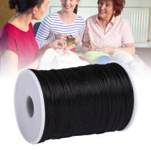 Durable Nylon Satin Cord Chinese Knotting Decoration Wire for Jewelry Making Sewing KnittingBlack