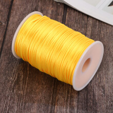 Durable Nylon Satin Cord Chinese Knotting Decoration Wire for Jewelry Making Sewing KnittingGold Yellow