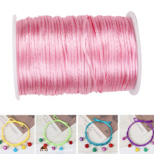 6.5cm Nylon Braided Satin Cord for Chinese Knotting Jewelry Making DIY Cords Craft DecorationPink