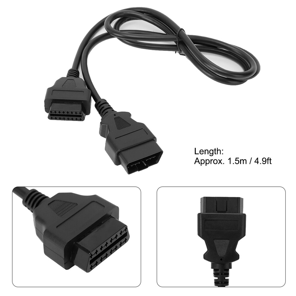 16Pin Car Diagnostics Adapter Cable For Elm327 Male To Female Obd Extension Wire 1.5M / 4.9Ft 7661323828042