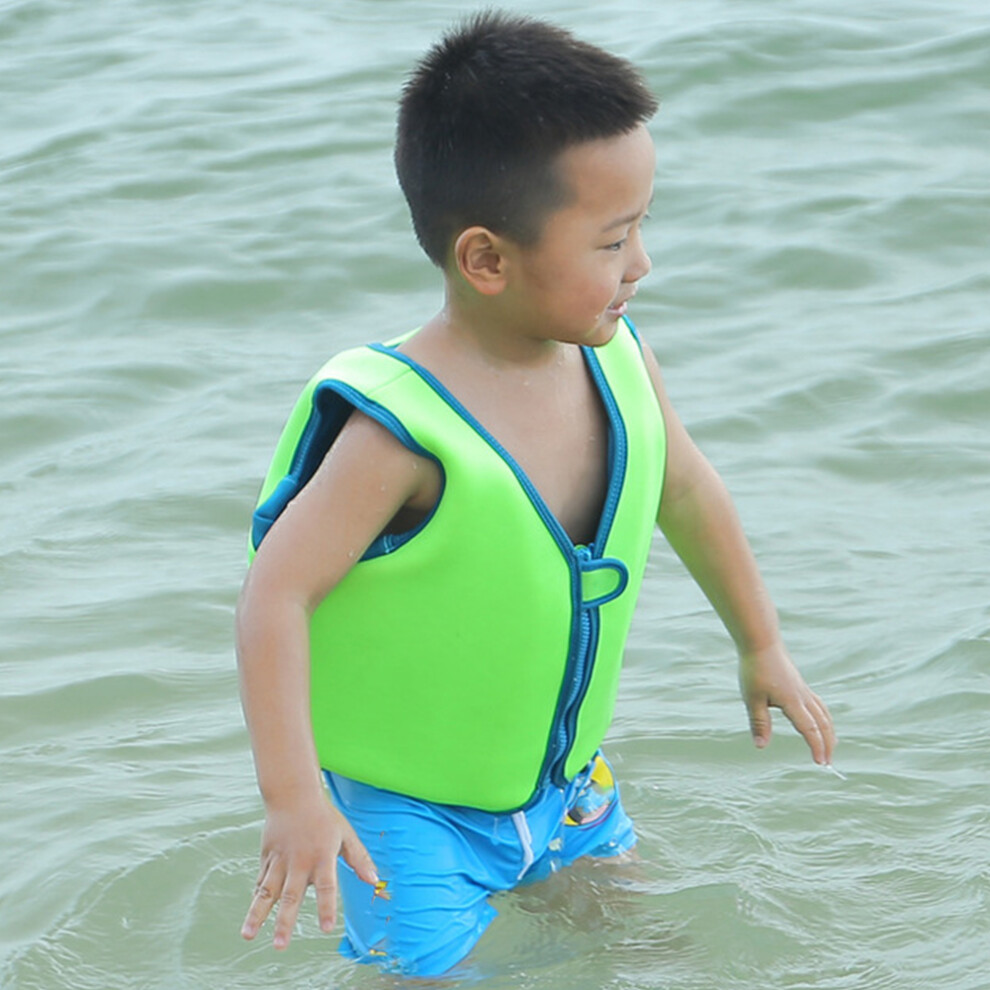 Neoprene Unisex Children Life Jacket Buoyancy Swim Trainer Floating Safety Vest for Drifting SwimmingGreen M