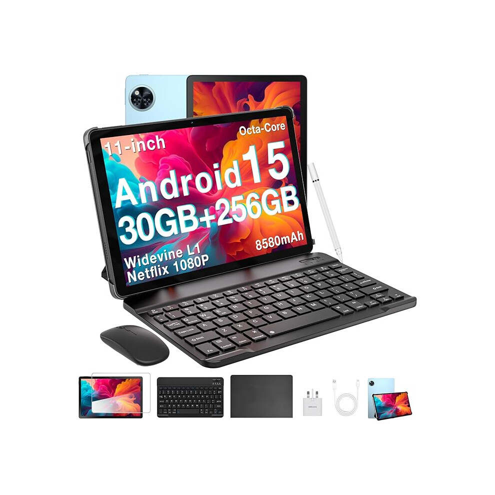Doogee U11 Pro 2025 Newest Tablet 11'' Android 15 30Gb+256Gb/2Tb Octa-Core, 90Hz Display, 8580Mah Tablet With Pen, Keyboard, Mouse&Case- Blue 1234569871293