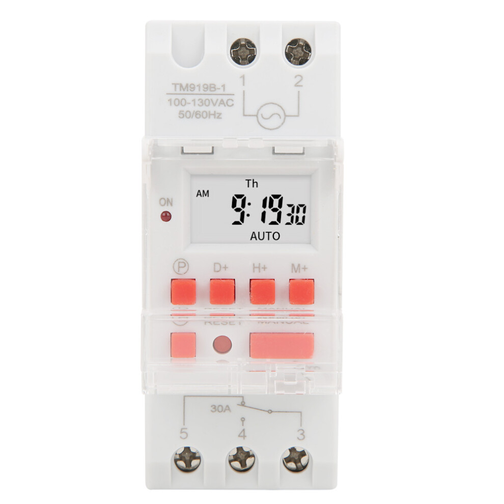 Tm919b-1 100-130V Ac 30A Weekly Timer Switch Lcd On Off Control Programmable Time Relay 6921323843744