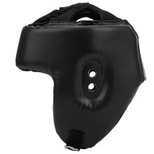 PU-Leder verstellbarer Boxhelm für Training, Schwarz, mittlere Größe