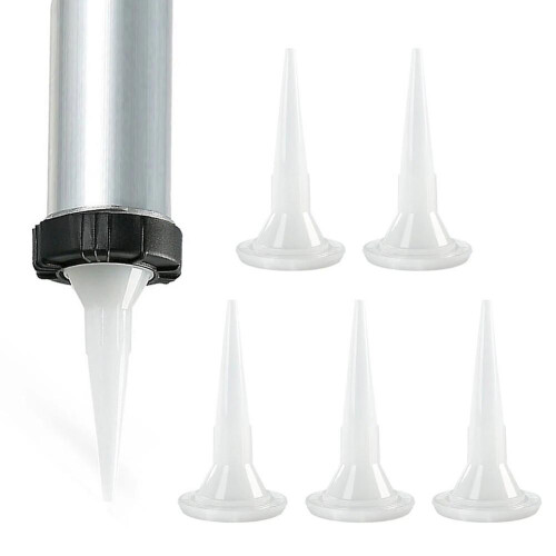 5pcs Structural Glue Nozzle Plastic Universal Nozzle Caulking Gun Glass Glue Tip Home Construction Tools-5223