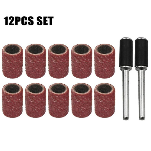 12pcs Sanding Drum Set Abrasive Rotary Tool for Cleaning Metal Surface Derusting Grinding Drill Rotary