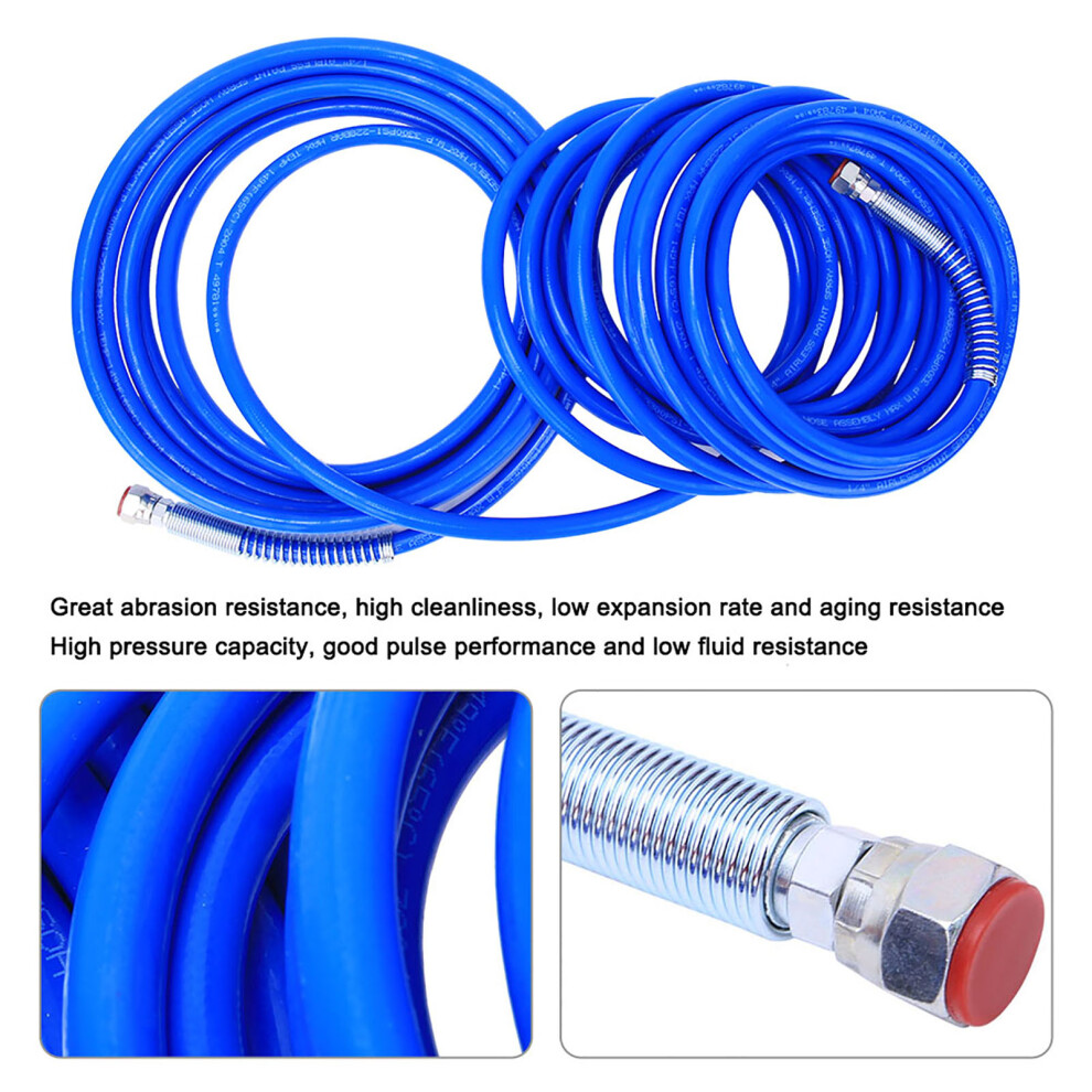 1/4In Paint Spray Hose Airless Sprayer Gun Flexible Fiber Tube 3265Psi 13 Meters(43Ft) 4621323848191