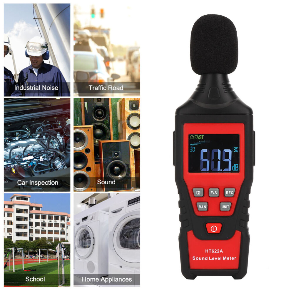 Ht622a 30Dbâ130Db Digital Lcd Sound Level Meter Voice Tester Noise Decibel Monitor 4191323851038