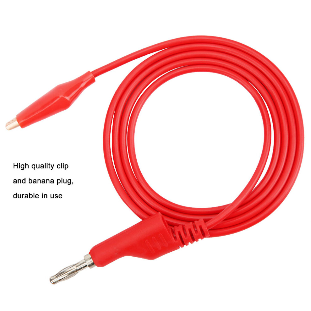 P1044 5Pcs 4Mm 1M Stackable Banana Plug To Clip Test Lead Testing Cable Wire For Multimeter 7631323851814