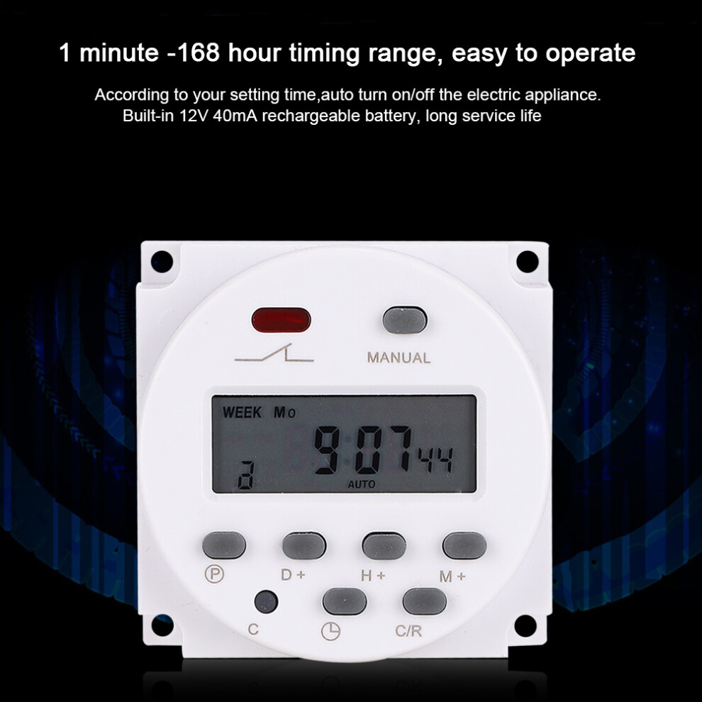 12V 16A Weekly Timer Switch Microcomputer On Off Control Programmable Time Relay 6921323852234