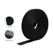 1 Roll Self Adhesive Reusable Cable Tie Nylon Fastener Hook & Loop Strap Cord Ties Organizer 2cm x 5m