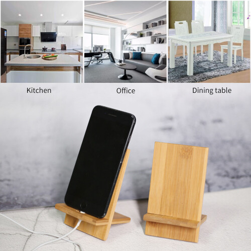 Holzhalterung für Telefon & Tablet, kompatibel mit iPhone & Android, 14*8*7 cm 1