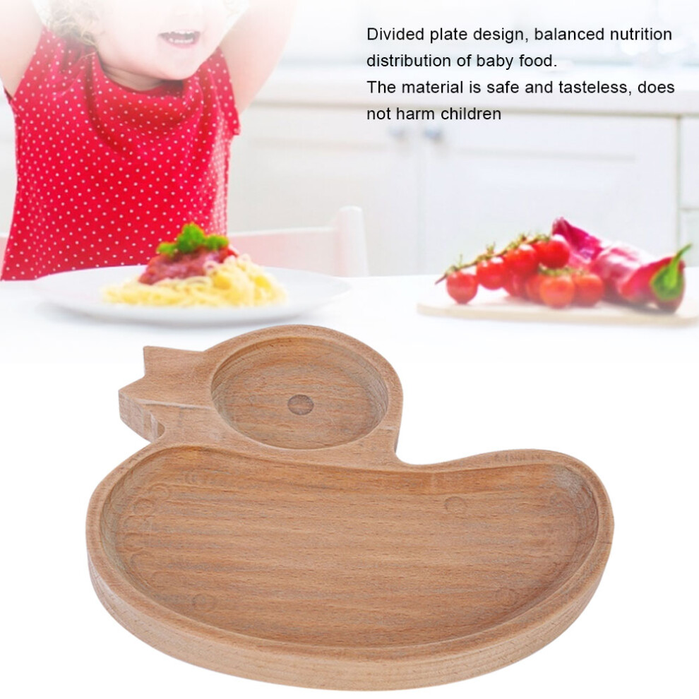Wooden Cute Plate Divided Dish Bowl Food Serving Tray for Kid ChildrenDuck