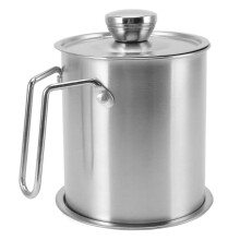 Bacon grease pot thicken multi-function 304 stainless steel oil filter pot with lid for home-8086