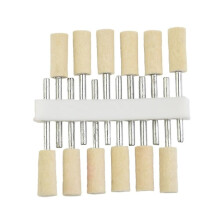 12pcs 2.35mm Shank Wool Felt Mounted Polishing Polishing Disc Grinding Head Polishing Burrs Buff Cylinder