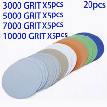 20pcs 3 Inch Sanding Discs Hook Loop Sanding Discs Grit 3000 /5000 /7000/10000 Round Sandpaper Disc