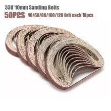 50pcs/set Sanding Belts Abrasive Belts for Sanders 10x330mm File Sanders Belt Sander Abrasive Tools
