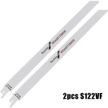 2pcs HCS S122VF 300mm 11.8In Reciprocating Saw Effective Flexible Multi Saw Blade for Wood Metal PVC