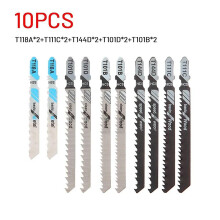 10pcs Jigsaw Set Metal Wood Assorted Blades T-Shank Reciprocating Saw T118A/T111C/T144D/T101D/T101B