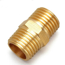 Brass Pipe Hex Nipple Fitting Air Line Hose Compressor Connector 1/4 inch BSP Male to Male Thread for