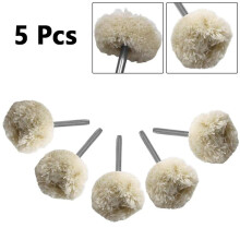 5pcs 3mm Shank Wool Polishing Brush Abrasive Grinding Polishing Disc Grinder Head for Metal Jade Gem