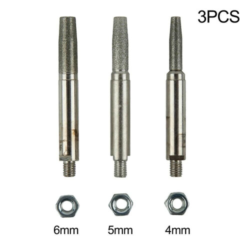 3pcs/set Diamond Coated Grinding Head Chainsaw Teeth Sharpening Grinding Head Burr Hand Chain Grinder