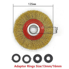 1pc 100/125/150/175/200mm Wire Brush Wheel with Adapter Rings Grinder Polishing Abrasive Tool for Metal