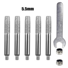 6pcs/set Diamond Coated Grinding Head Chainsaw Sharpener Cylindrical Burr Chainsaw Chain Sharpening