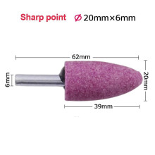 1pc 6mm Shank Red Corundum Conical Grinding Head Polishing Wheel Head Polishing Abrasive Grinding Rust