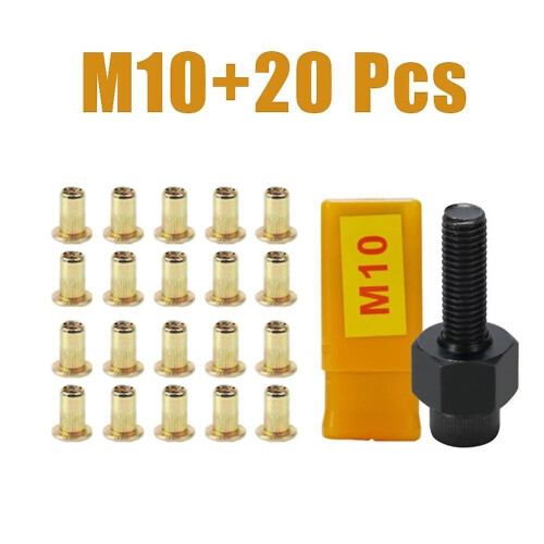 21pcs/set Riv Nut Tool Nuts Manual Riveter Installation Hand Rivet Nut Nut Tool with Stainless Steel