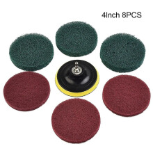 8pcs/set 4 Inch 100mm Industrial Cleaning Pad Hook Loop Grinding Nylon Pads Polishing Pad for Cleaning