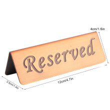 Stainless Steel Double Side Food Service Reserved Table Sign for Restaurant Bar Pub