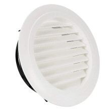 8 Inch Round Air Vent ABS Louvered Grille Cover White Ceiling Vent with Built-in Fly Screen Mesh for