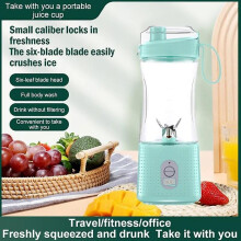 380ML Portable Smoothie Blender Juices and Smoothies 4000Mah Mini Blender for Home and Travel Blue-25974