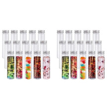 30 pcs. 110Ml Plastic Test Tube, Clear Flat Test Tube, Plastic Test Tube with Cap for Candy, Beans,