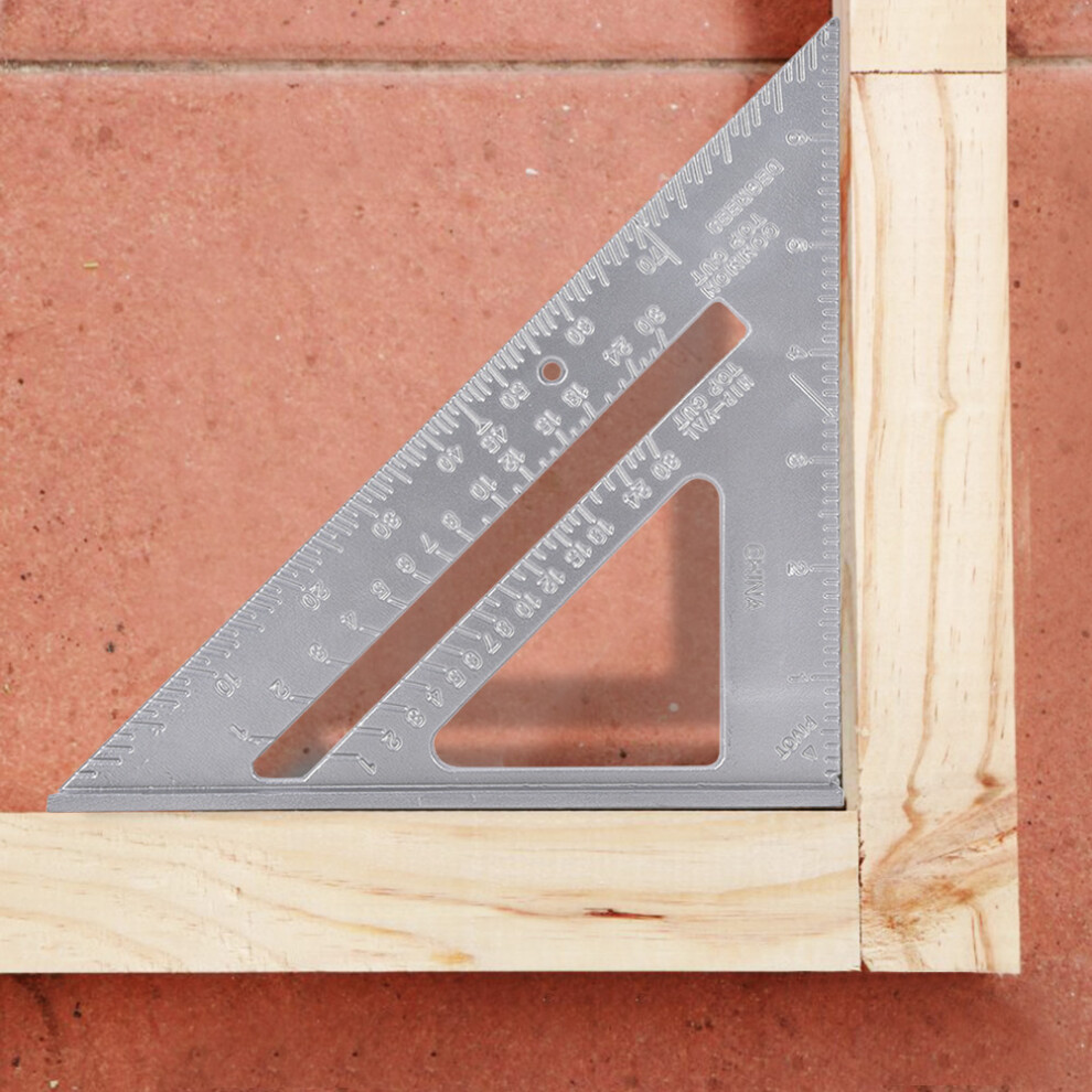 2Pcs 7 Inch Aluminium Alloy Right Angle Ruler Woodworking Triangle Protractor Measuring Tool 6941323864549