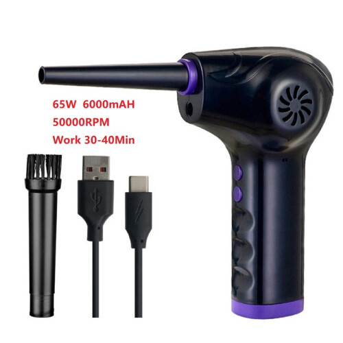 (65W 6000mAH)Compressed Air Duster For Computer Keyboard PC Car Clean 51000 RPM USB Charging Portable