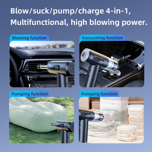(Blas-Saug-Set) 50000 U/min Luftgebläse Duster Wireless Handheld Auto Staubsauger Portable Digital 2