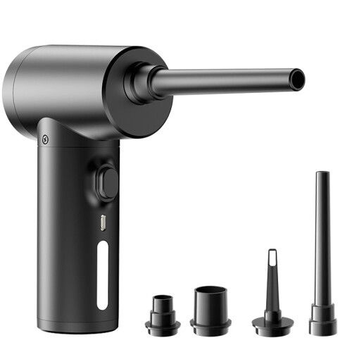 (black)Wireless Air Duster 50000 RPM Dust Blowing Gun USB Compressed Air Blower Cleaning For Computer