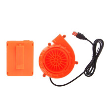 (Orange) Elektrischer Mini-Ventilator, Luftgebläse für aufblasbares Spielzeugkostüm für Puppen, angetriebene