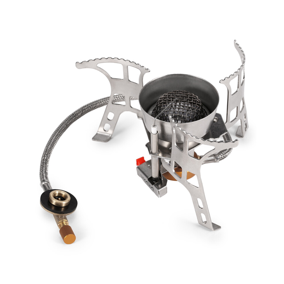 Brûleur De Camping à Gaz - Réchaud Extérieur - Trépied Aluminium Inox Cuivre