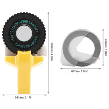 Mini Manual Tape Maker Decorative Coloured ABS 3D Embossing Tape 9mm for HandbookYellow