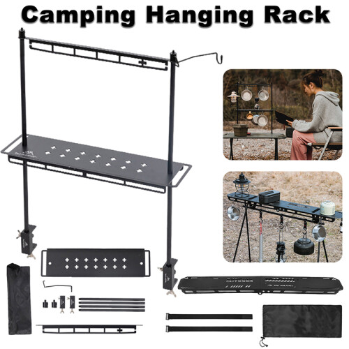 (Style A)Camping Table Hanging Rack Shelf Portable Foldable Tabletop Board Detachable Bracket Plate 1