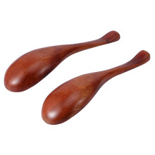 2pcs Household Kitchen Wooden Soup Short Handle Spoon Tableware Cutlery