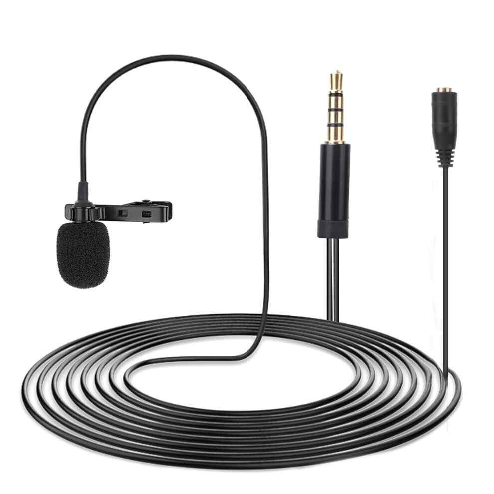 1.5M Double Lapel Lavalier Clip Microphone 3.5Mm Plug For Computers Cameras Phones Black 4991323872725
