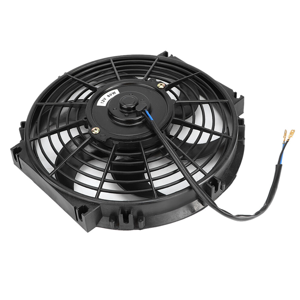 10In Electric Radiator Slim Fan Push/Pull 12V With Installation Accessories Black 8761323871723