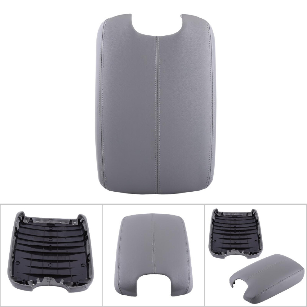 Artificial Leather Armrest Center Console Lid Cover For Honda Accord 2008-2012 Gray 9401323877279