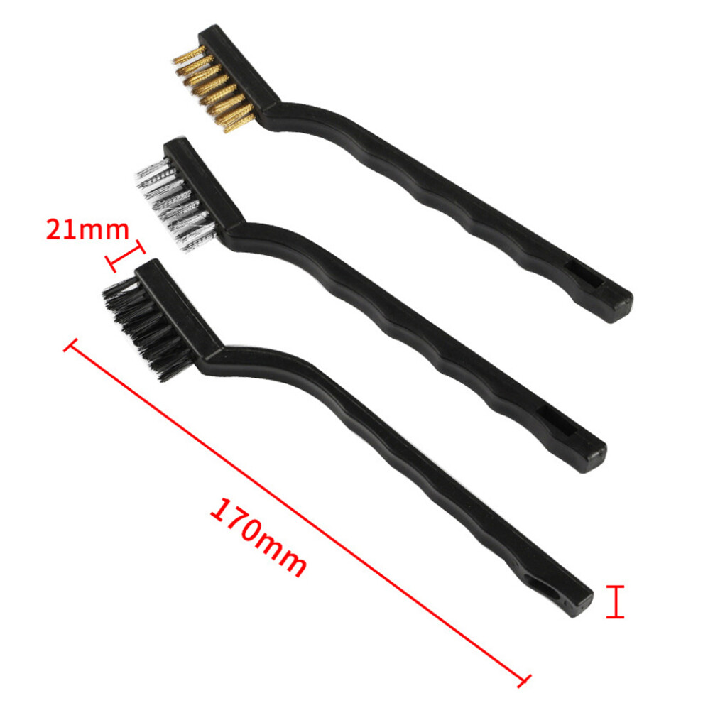 3 Pcs Cleaning Brush 3D Printer Dust Rust Cleaning Brass Steel Nylon Brush For Nozzle Hot Bed 3501323877357